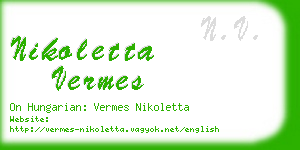 nikoletta vermes business card